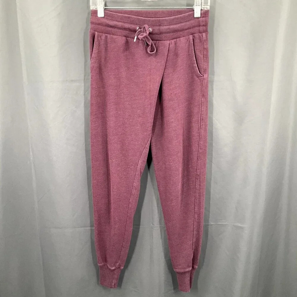 Aerie Pants Women XS Mauve Joggers Asymmetrical Drawstring Pockets Activewear